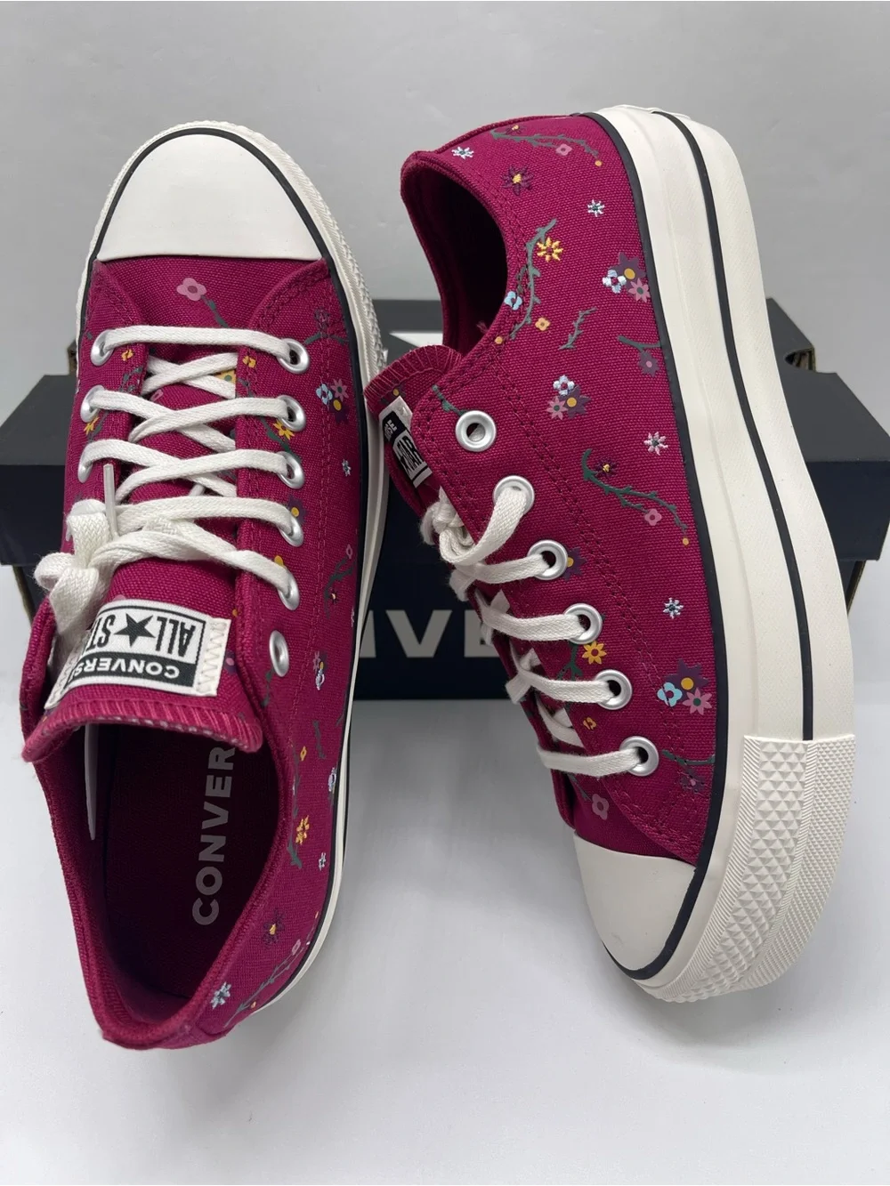Converse A15535C CTAS LIFT OX SPORTY BERRY/VINTAGE WHITE Platform Sneakers